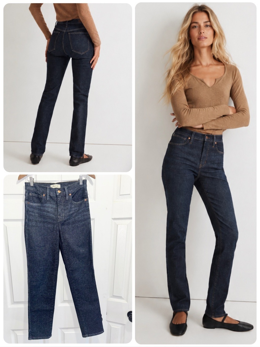 MADEWELL Mid-Rise Stovepipe Jeans in
Dalesford Wash Dark Denim Size 27